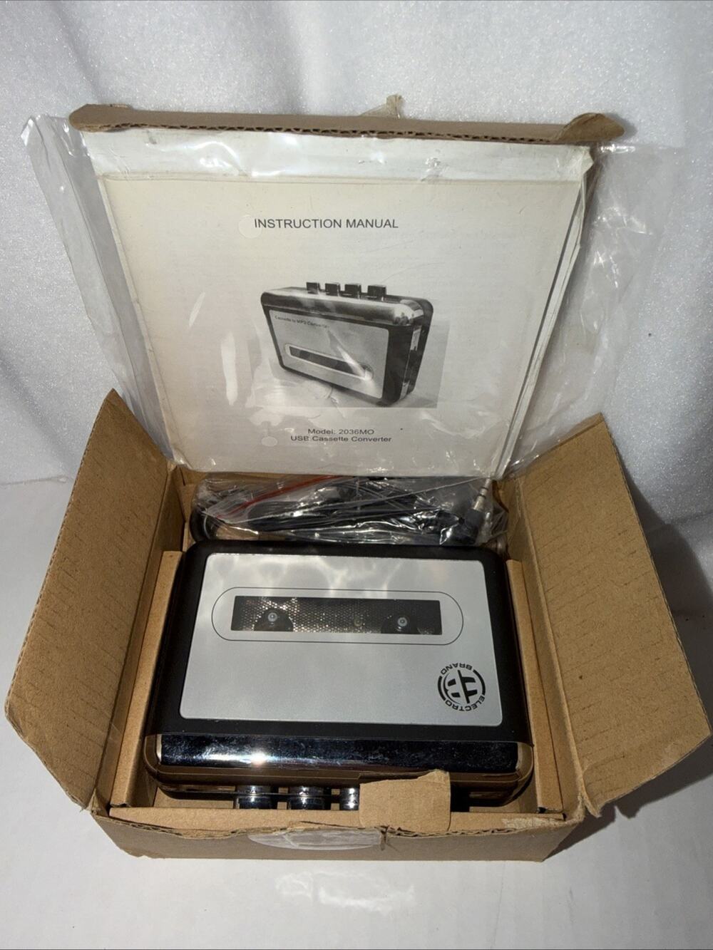 Electro Brand #2036 Cassette Player/USB Converter W/ Manual
